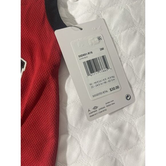 NEW Air Jordan #23 Nike Jumpman Gym Red Romper One Piece Sleeveless 3 Months 3M - Picture 6 of 6